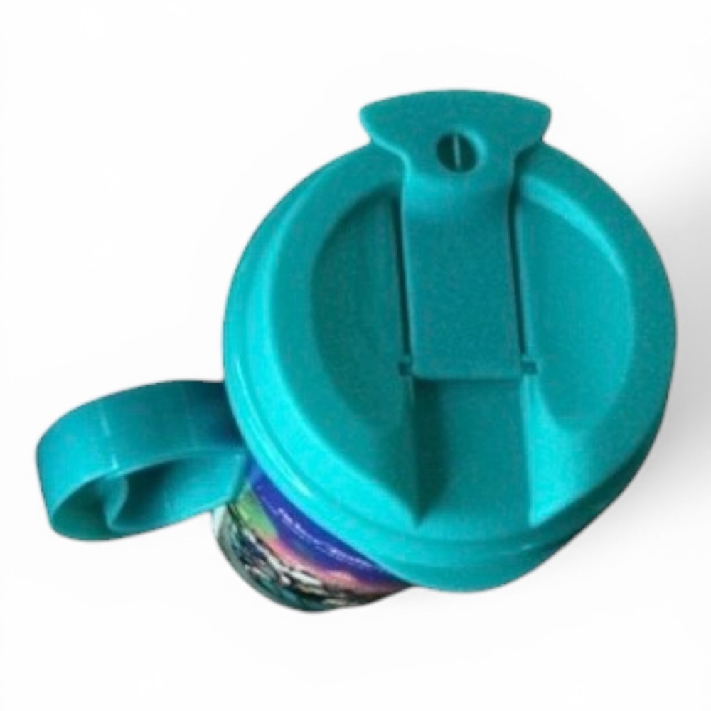 Disney Parks 16 oz Refillable Resort Mug Teal Lid with Full Wrap Characters - Picture 5 of 9